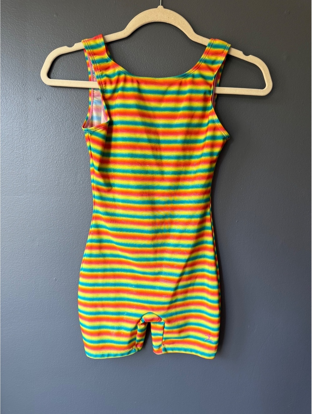 Danskin Girls' Rainbow Striped Athletic Leotard Size L (12-14)